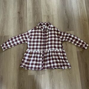 Plaid Shirt - Purple and White